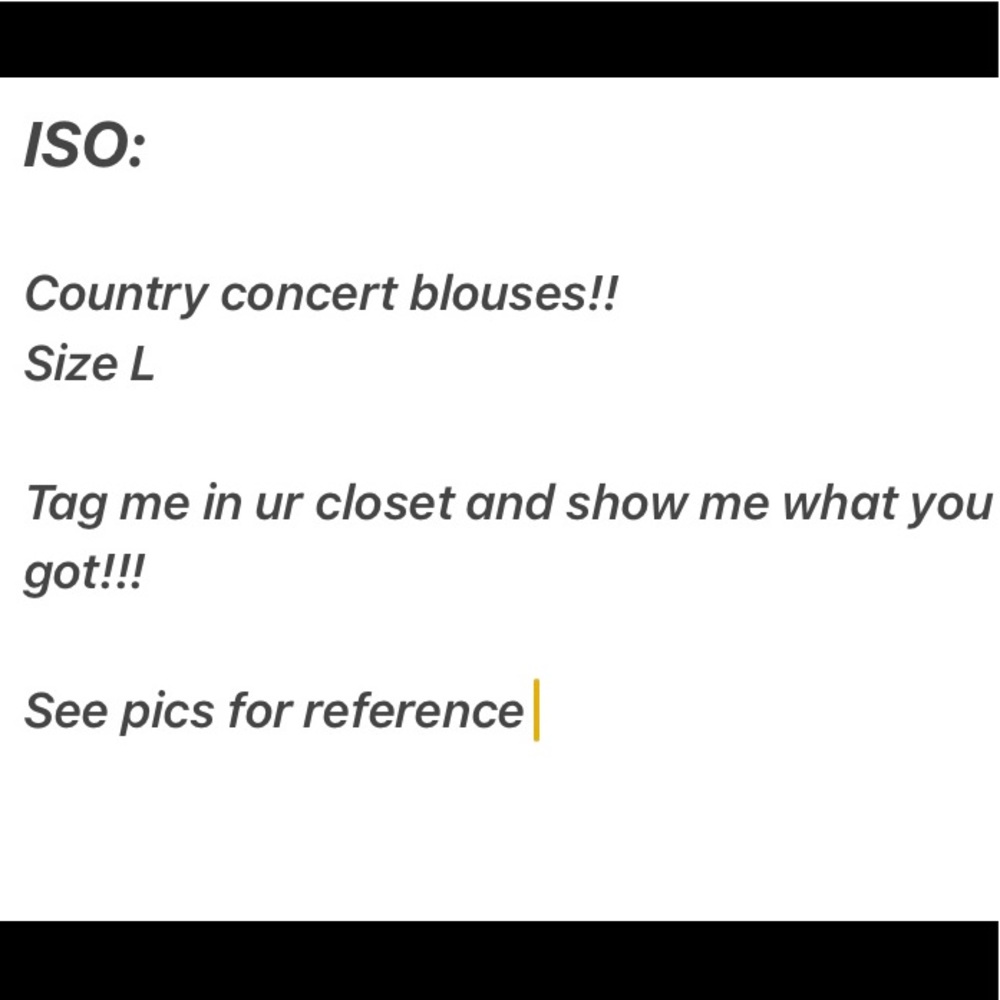 ISO country concert blouses. Size L